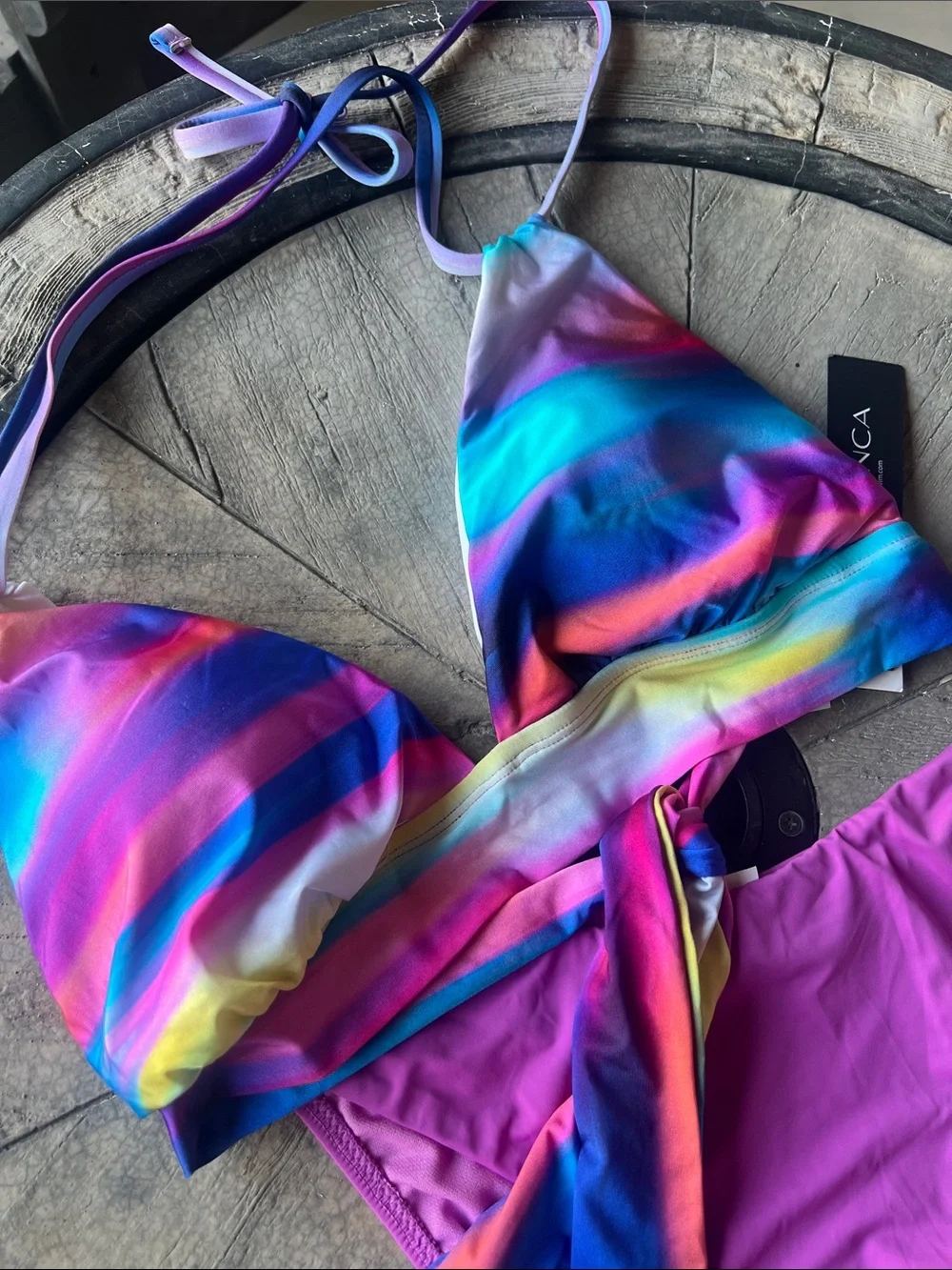 La Blanca top, Amavi bottom bright gradient